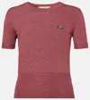 Vivienne Westwood Bea Logo Wool And Silk Top In Vintage Berry