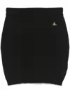 Vivienne Westwood Bea Logo Cotton Knit Mini Skirt In 黑色
