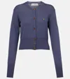 Shop Vivienne Westwood Bea Orb Cropped Cotton Cardigan In Grey