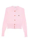 Vivienne Westwood Bea Orb-embellished Button Cardigan In Pink