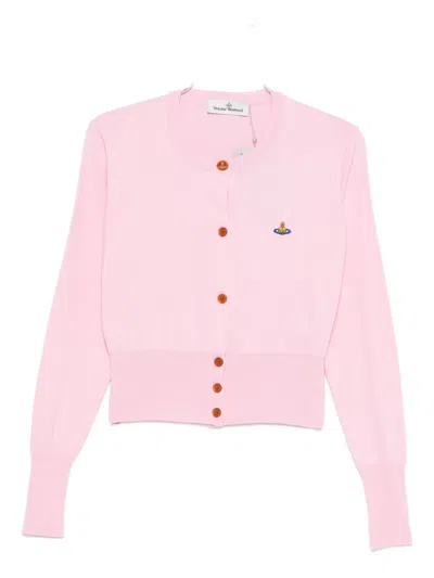 Vivienne Westwood Bea Orb-embellished Button Cardigan In Pink