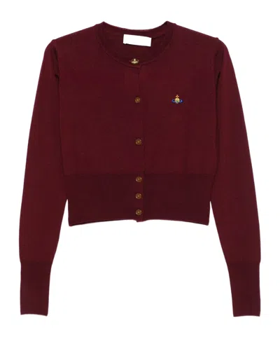 VIVIENNE WESTWOOD VIVIENNE WESTWOOD ORB EMBROIDERED CROPPED CARDIGAN
