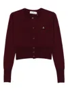 Vivienne Westwood Bea Orb-embellished Button Cardigan In Burgundy