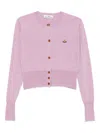 Vivienne Westwood Bea Orb-embellished Button Cardigan In Purple
