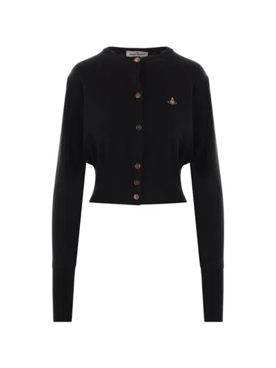 Vivienne Westwood Bea Orb Embroidered Cardigan In Black