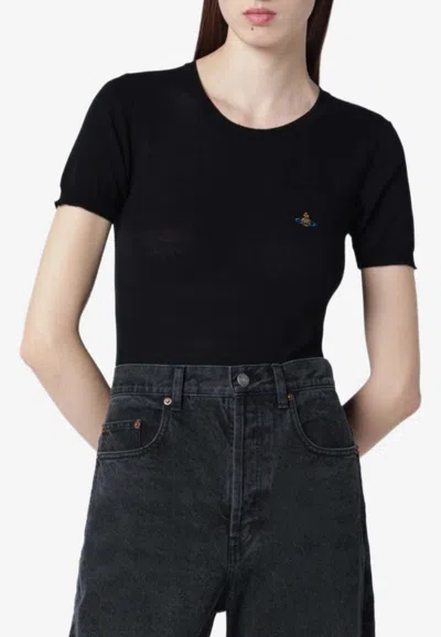Vivienne Westwood Bea Orb Logo T-shirt In Black