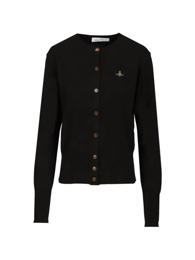 Vivienne Westwood Bea Orb-embroidered Cardigan In Black