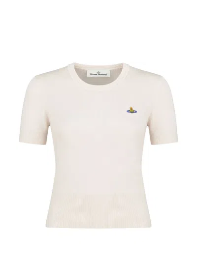 Vivienne Westwood Bea Orb-embroidered T-shirt In Neutral