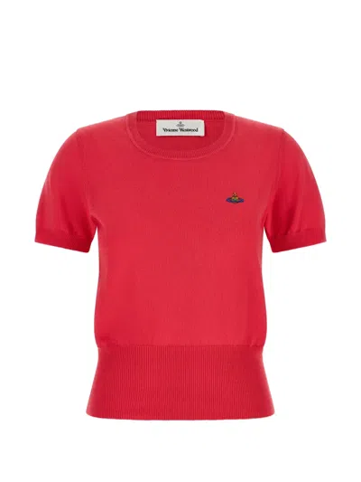 Vivienne Westwood Bea Knitted Short-sleeved Top Clothing In Red