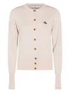 Vivienne Westwood Off-white Bea Ribbed-knit Cardigan In Neutral