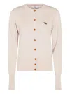 Vivienne Westwood Off-white Bea Ribbed-knit Cardigan In Neutral