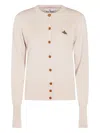 Vivienne Westwood Off-white Bea Ribbed-knit Cardigan In Neutral