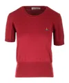 Vivienne Westwood Red Embroidered Logo Sweater In Red