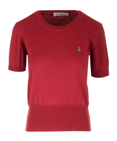 VIVIENNE WESTWOOD VIVIENNE WESTWOOD ORB EMBROIDERED KNIT TOP