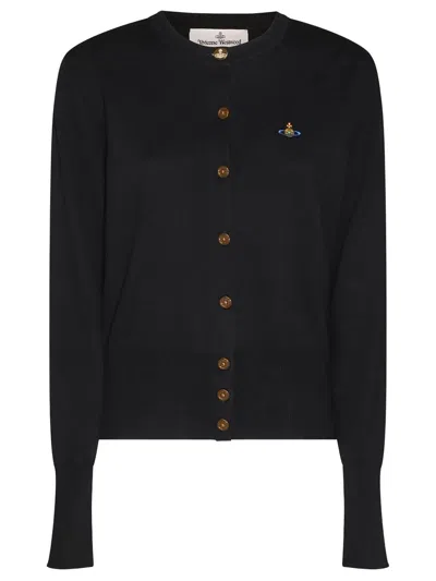 Vivienne Westwood Bea Ribbed-knit Cardigan In Blue