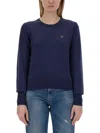Vivienne Westwood Bea Cardigan With Logo Embroidery In Blue