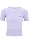 Vivienne Westwood Orb-embroidered Knitted T-shirt In Lavender (purple)