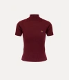 Vivienne Westwood Bea Turtleneck Top Wool Tartan Xl Women In Burgundy