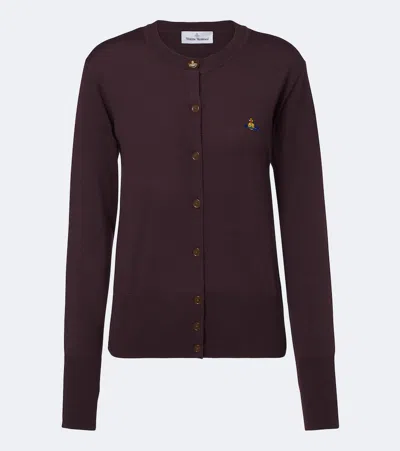 Vivienne Westwood Bea Wool Cardigan In Purple
