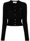 Vivienne Westwood Cropped Cardigan With Button-down Front And Embroidered Detail In Black