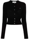 Vivienne Westwood Cropped Cardigan With Button-down Front And Embroidered Detail In Black