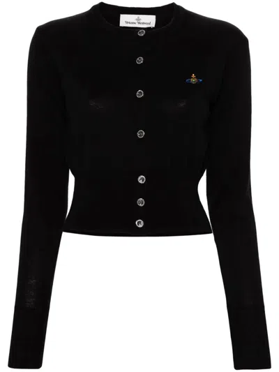 Vivienne Westwood Bea Wool Cropped Cardigan Clothing In Black