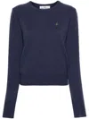 Vivienne Westwood Bea Cardigan With Logo Embroidery In Blue