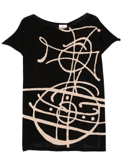 Vivienne Westwood Beach Top Graffiti Orb In Black