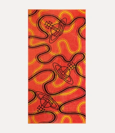 Vivienne Westwood Patterned Towel In Orange