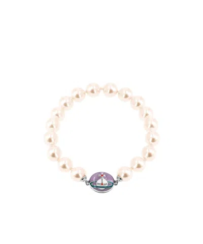 Vivienne Westwood Beaded Bracelet In Gold