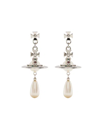 Vivienne Westwood Beaded Charm Earrings In Metallic