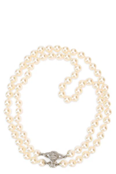 Vivienne Westwood Beaded Choker Necklace With Ivory Pearls