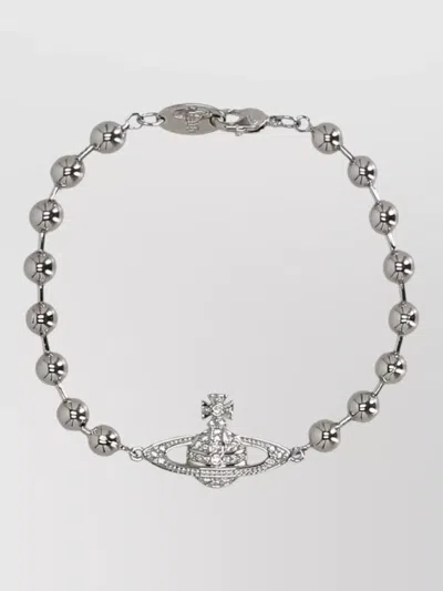 Vivienne Westwood Beaded Design Silver Tone Womens Bracelet