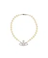 Vivienne Westwood White Pearls Necklace In Yellow