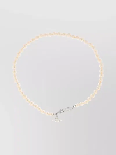 Vivienne Westwood Beaded Pearls Charm Necklace In Neutral