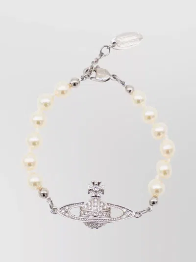 Vivienne Westwood Beaded Pearls Silver-tone Bracelets In Neutral