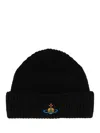Vivienne Westwood Beanie Hat With Logo In Black