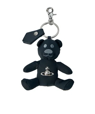 Vivienne Westwood Bear Charm Keyring In Blue