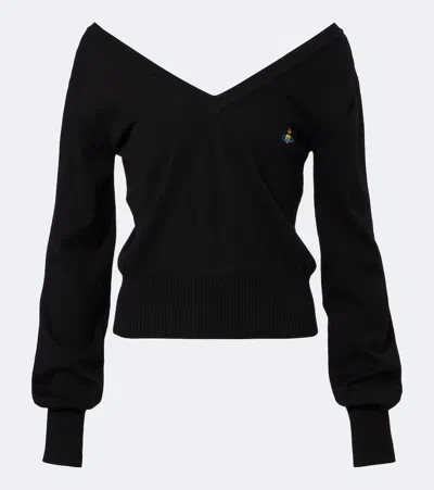 Vivienne Westwood Maglione Bea Con Scollo A V In Misto Cashmere In Multi