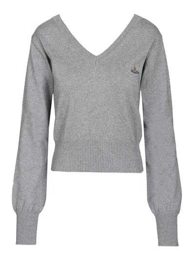 Vivienne Westwood Beatrice Cotton And Cashmere Sweater In Grey