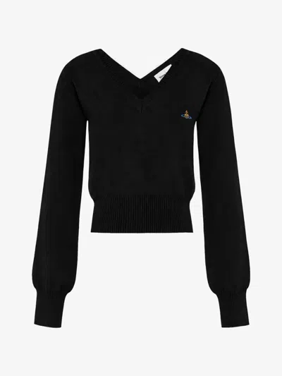 Vivienne Westwood Beatrice V-neck Sweater In Black