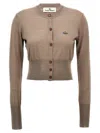 Vivienne Westwood Stone Virgin Wool Orb Bea Cardigan In Beige