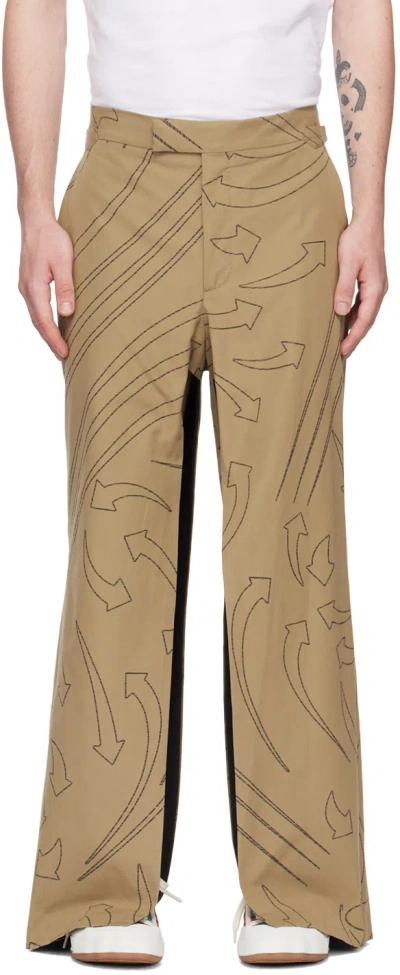 Vivienne Westwood Beige Bertram Trousers In C303 Floating Arrows