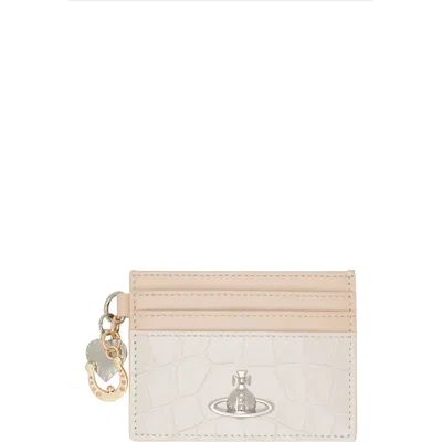 Vivienne Westwood Beige Charms Card Holder In White