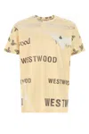Vivienne Westwood Beige Crewneck Printed T-shirt In Gold