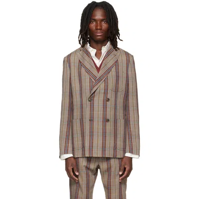 Vivienne Westwood Beige Double Breasted Cruise Blazer In Brown