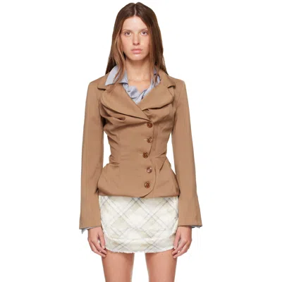 Vivienne Westwood Beige Drunken Tailored Blazer In C404 Camel