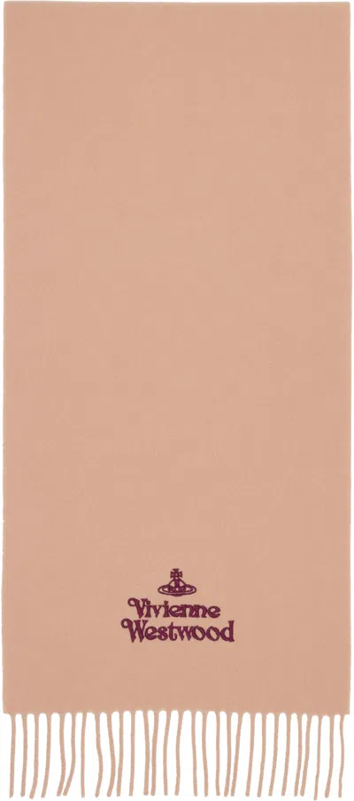 Vivienne Westwood Beige Embroidered Scarf