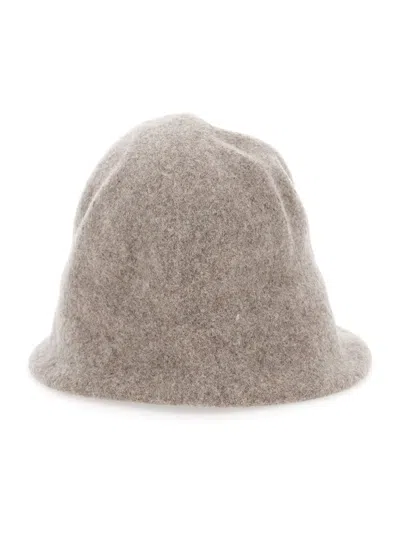 Vivienne Westwood Beige Hat With Orb Logo Embroidered On The Front In Wool Unisex In Gray