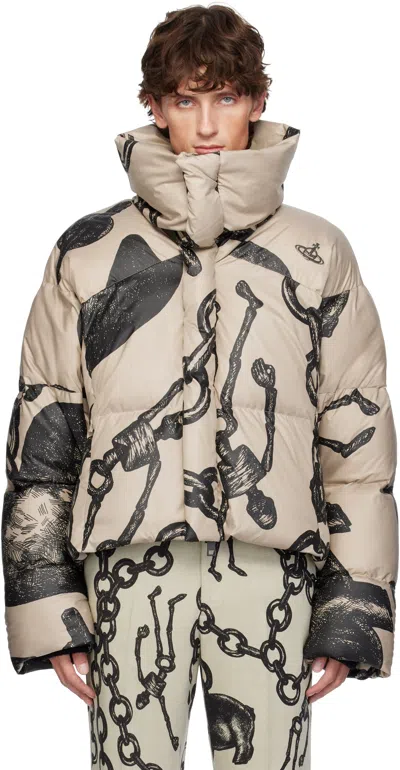 Vivienne Westwood Beige Hero Puffer Jacket In Aw24-d301